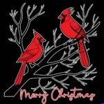 A Cardinal Merry Christmas Metal Photo H-1643