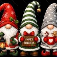 A Gnome Christmas Metal Photo H-1641