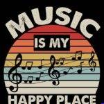 Music Is My Happy Place Metal Photo F-1655
