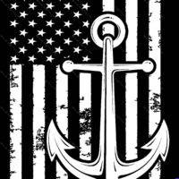 US Navy Anchor Flag Metal Photo M-1638