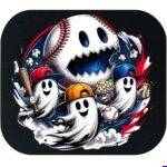 Halloween Baseball Ghost Mouse Pad H-1650