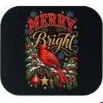 Merry And Bright Cardinal Christmas Mouse Pad H-1647