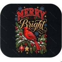 Merry And Bright Cardinal Christmas Mouse Pad H-1647