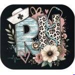Registered Nurse Flower And Stethoscope Mouse Pad F-1637