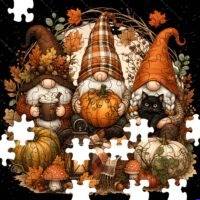 A Gnome Fall Jigsaw Puzzle H-1642