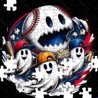 Halloween Baseball Ghost Jigsaw Puzzle H-1650