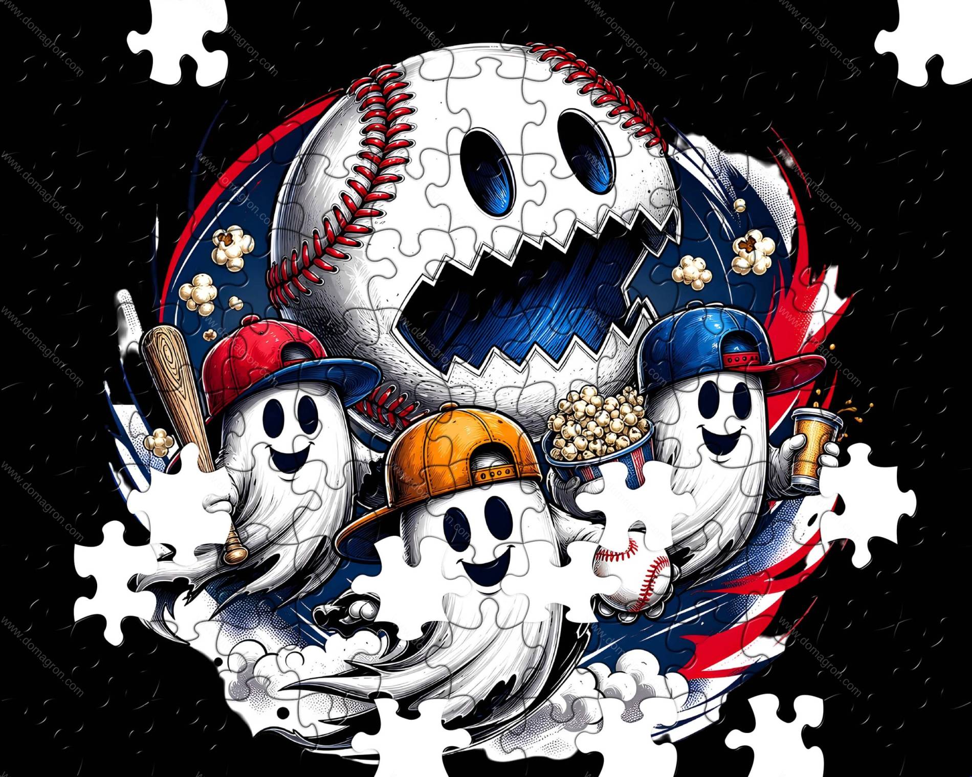 Halloween Baseball Ghost Jigsaw Puzzle H-1650