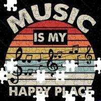 Music Is My Happy Place Jigsaw Puzzle F-1655