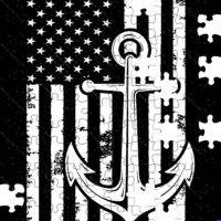 US Navy Anchor Flag Jigsaw Puzzle M-1638