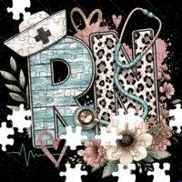 Registered Nurse Flower And Stethoscope Jigsaw Puzzle F-1637