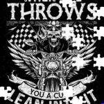 When Life Throws You A Curve Lean Into It Biker Jigsaw Puzzle O-1662