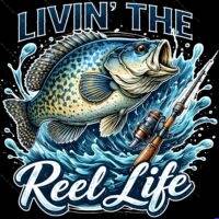 Livin' The Reel Life Fishing Direct to Film (DTF) Heat Transfer O-1695