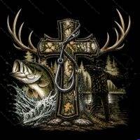 The Outdoorsman's Cross Direct to Film (DTF) Heat Transfer O-1673