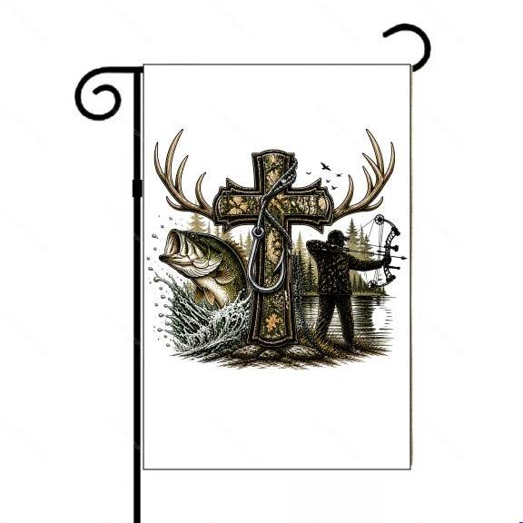 The Outdoorsman's Cross Garden Flag O-1673