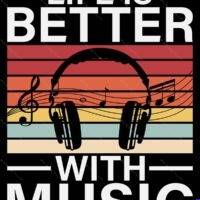 Life Is Better With Music Metal Photo F-1679
